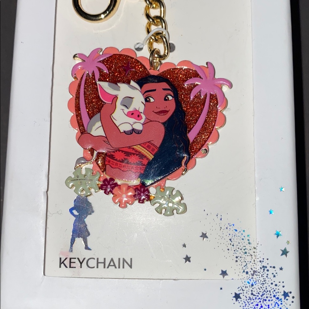 Moana Disney Keychain Bag Charm Pink and Gold - Picture 3 of 3